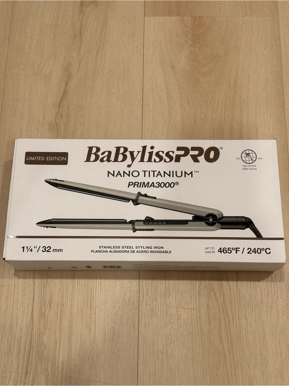 BaBylissPRO Nano Titanium PRIMA3000 Styling Iron - Silver